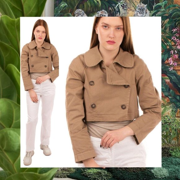 $560 NEW SemiCouture Brown Cropped Blazer Jacket M - Picture 1 of 10